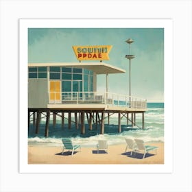 South Padre Island Texas Midcentury Art Print 0 Art Print