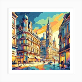 Paris Cityscape Art Print