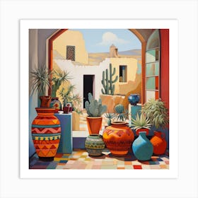 Cactus Pots Art Print