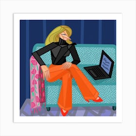 Work From Home Square Art Print