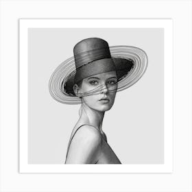 Girl In A Hat 2 Art Print