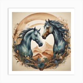 Couple of horses Art Print