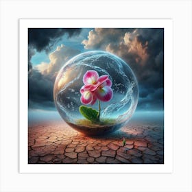 Flower In A Glass Sphere Art Print