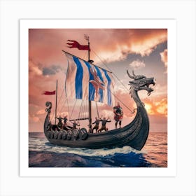 A Magnificent 3 4 Angle View Of A Viking Ship Grac Nsxjv1a Thgh Sa Z2 Vaq Kj25gs Qqaolcws7hbv Xq Art Print