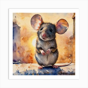 Mouse In The City Art Print