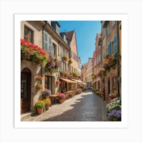 Cobblestone Street In Germany Art Print 1 Art Print