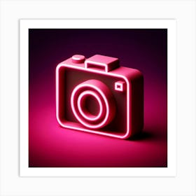 Neon Camera 1 Art Print