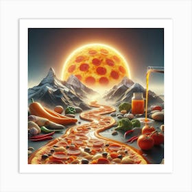 Pizza sun Art Print