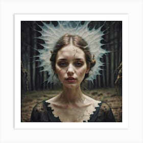 Young Woman In A Forest Art Print