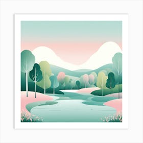 The Lake 9 VECTOR ART Art Print