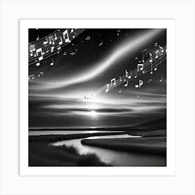 Music Notes In The Sky 16 Art Print