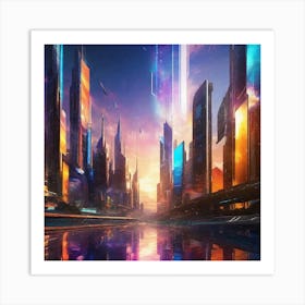 Futuristic City 82 Art Print