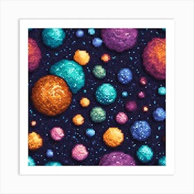 Pixel Planets Art Print