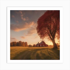 Sunset In Sweden Art Print