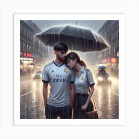 Real Madrid In The Rain Art Print