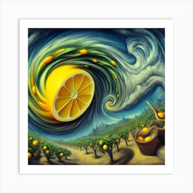 Surreal Lemon Art Print