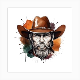 Portrait Of A Cowboy Art Print