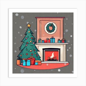 Christmas Tree And Presents 7 Art Print