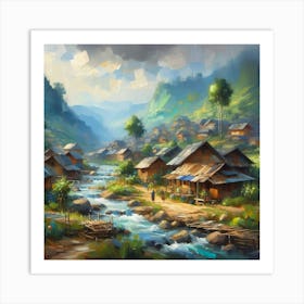 Village In The Mountains Art Print