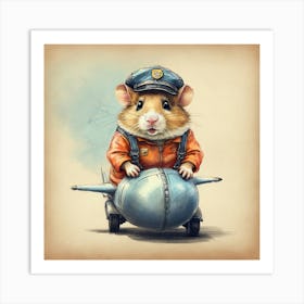 Rat On A Plane Art Print