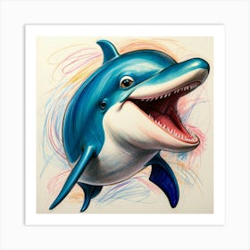 Dolphin Drawing 4 Art Print