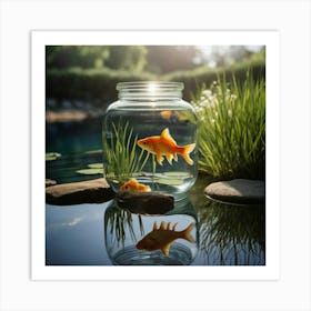 Goldfish In A Jar Art Print