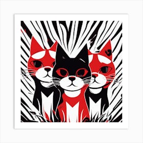 Zebra Cats Art Print