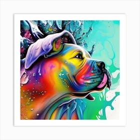 Colorful Dog Painting Art Print