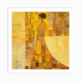 Woman In Yellow Dress Art Print