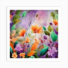 Flowers In The Forest Art Print