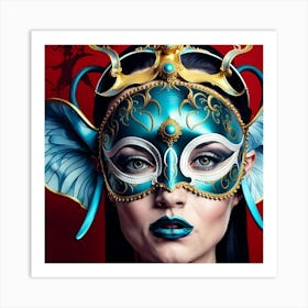 Beautiful Woman In A Mask 3 Art Print