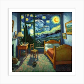 Van Gogh Painted A Bedroom With A View Of Martian Landscapes 3 Art Print