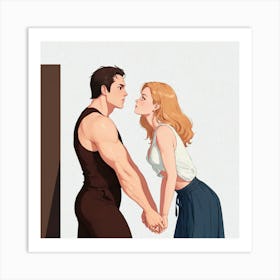 Kissing Couple 6 Art Print