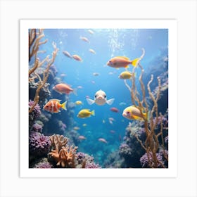 Coral Reef With Fishes2 Art Print