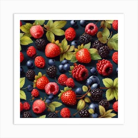 Berries pattern 1 Art Print