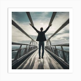 Man On A Bridge Art Print