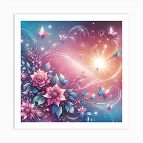 Abstract Floral Background Art Print