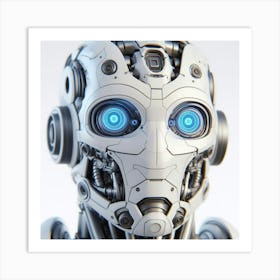 Robot Head With Blue Eyes 1 Art Print