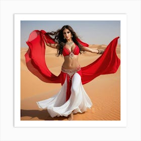 Belly Dancer In The Desert Art Print