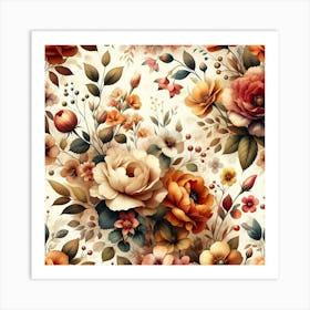 Floral Wallpaper 5 Art Print