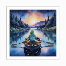 Girl In A Boat 3 Art Print