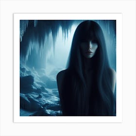 Dark Cave Woman Art Print