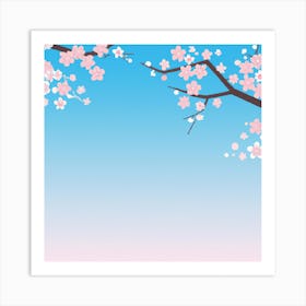Sakura Blossom Background Art Print