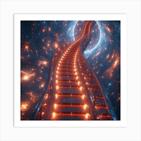 Spiral Staircase In Space Art Print