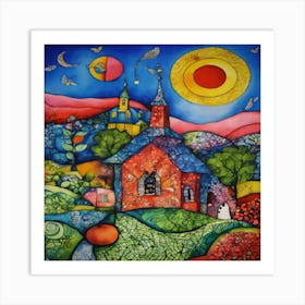 Church On A Hill Art Print