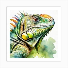 Iguana Watercolor 2 Art Print