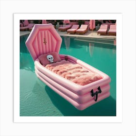 Pink Coffin floaty 1 Art Print