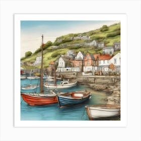 Boats In The Harbour Art Print