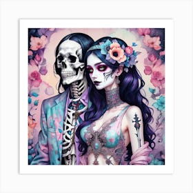 Day Of The Dead Couple Art Print