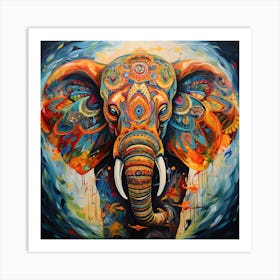 Elephant Series Artjuice By Csaba Fikker 040 Art Print